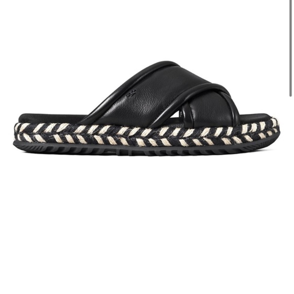 NEW leather‎ Tory Burch's espadrille slide sandal